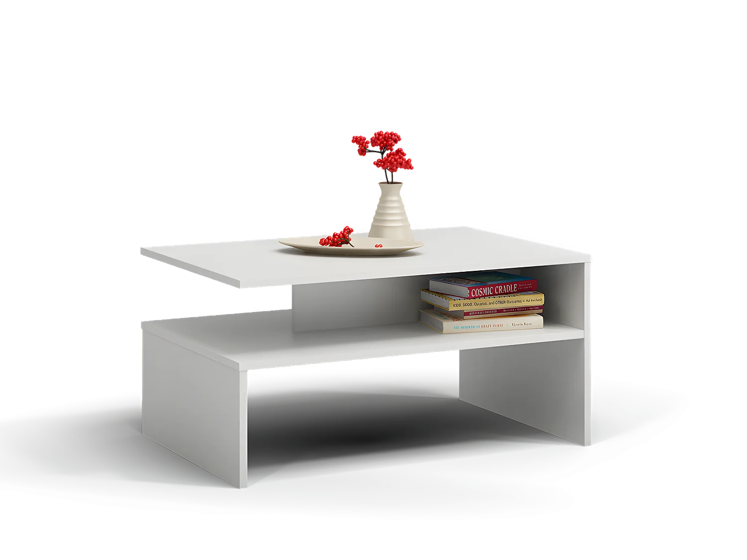 ELARA | Tavolino moderno 90x60x45 soggiorno/ufficio/salone | Tavolo in stile moderno + Nicchia portariviste/telecomandi