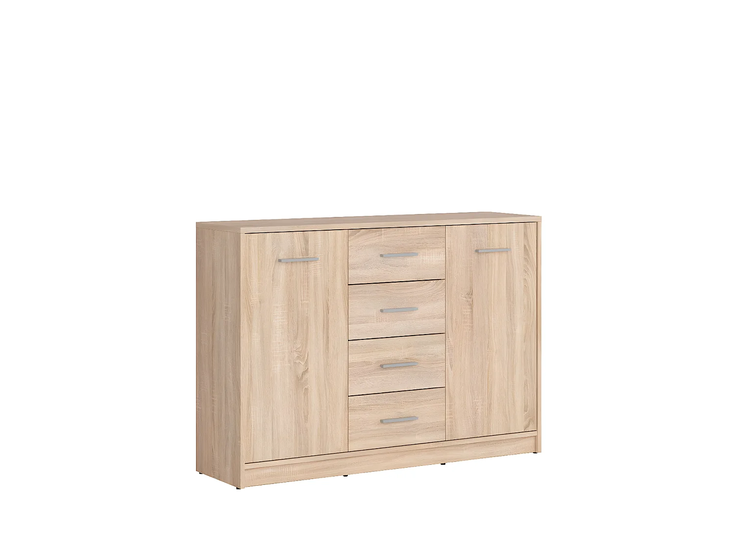 AGATTA | Commode salon chambre | Style scandinave  | Dimensions 118.5x84x34 cm | Tiroirs + étagères