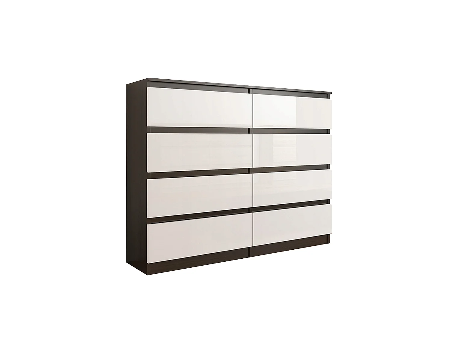 FIRA 2W | Cómoda de moda dormitorio/ sala de estar /oficina | 140x40x98 | 8 cajones | unidad de almacenamiento escandinava | Vestidor Chifón