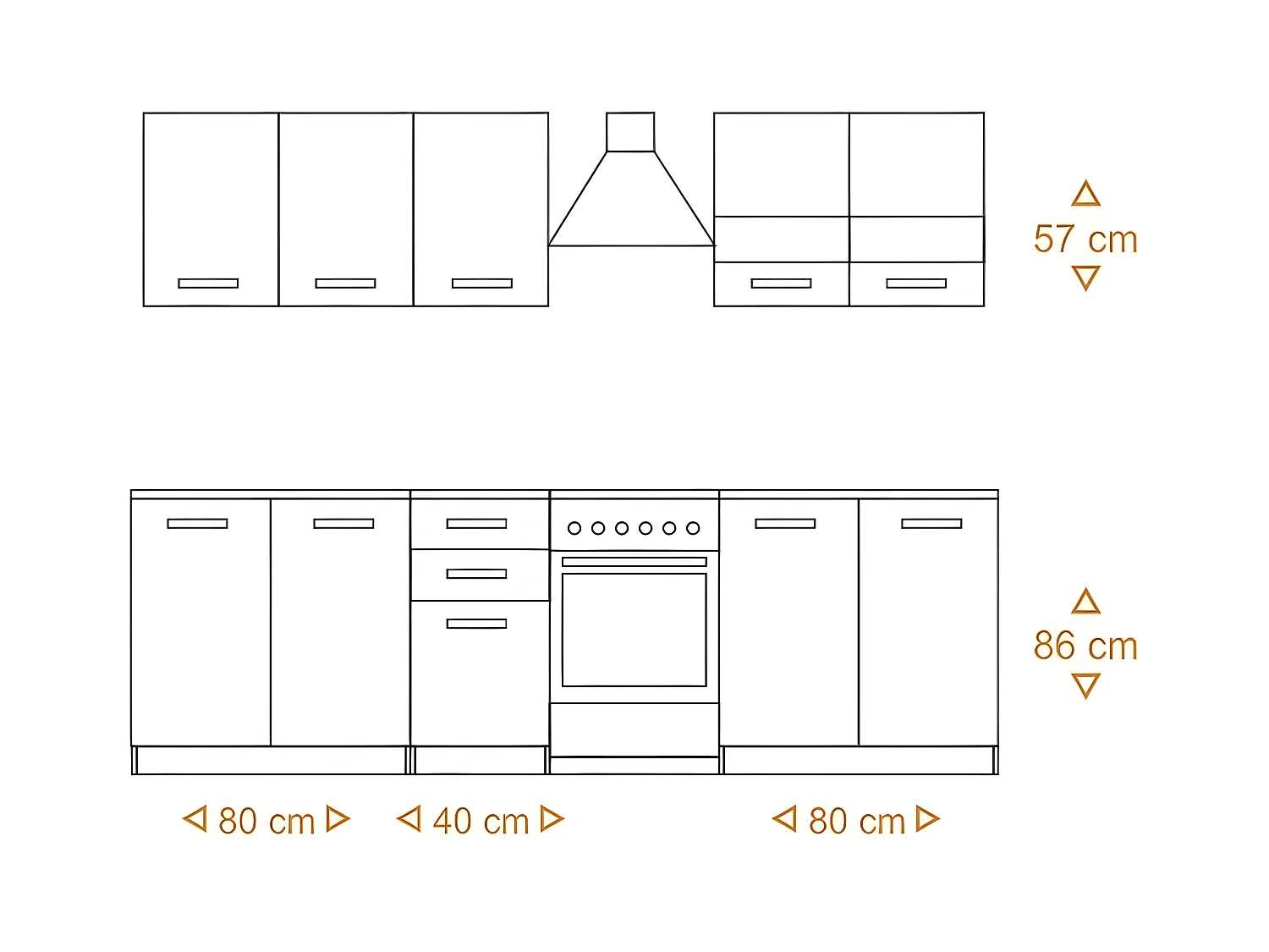 ELIF - Cocina completa modular + lineal L - 200cm 6 pzs - encimera incluida - juego de muebles de cocina