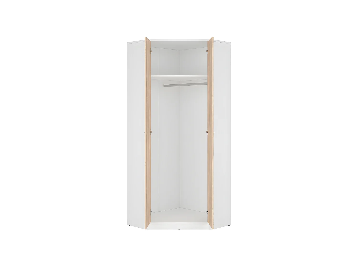 AGATTA | Armario esquinero para salón/dormitorio | Estilo escandinavo | 197x79,5x79,5cm | Estante + barra de armario