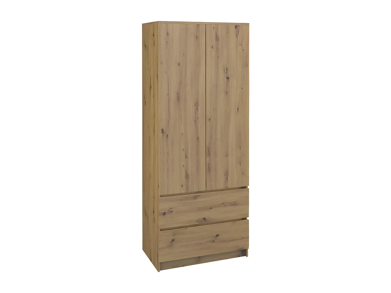 TURIN | Armoire style moderne chambre salon | Penderie multifonctions | 2 portes + tiroirs | Dressing | Système TIP-ON