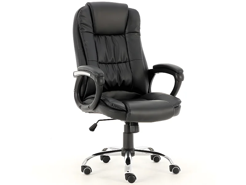 KANKYO | Silla de oficina de cuero sintético  Silla de oficina giratoria con reposabrazos de altura ajustable