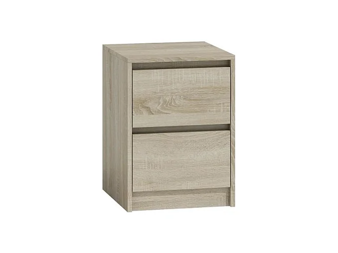 IRIS T2 - Mesita de noche 2 cajones estilo moderno - 55x43x40 cm - Mesita de noche - Mueble auxiliar - Aspecto madera