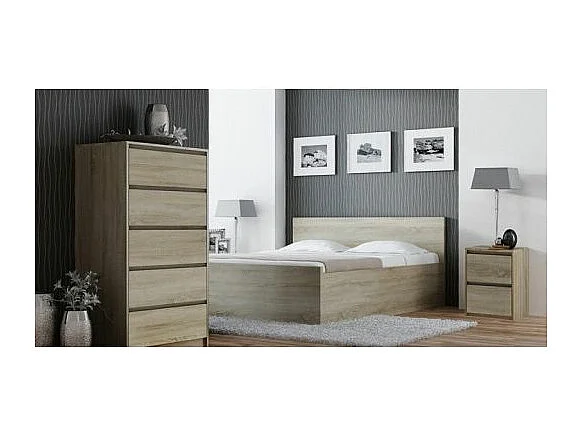 IRIS T2 - Comodino 2 cassetti stile moderno - 55x43x40 cm - Comodino - Mobiletto - Aspetto legno