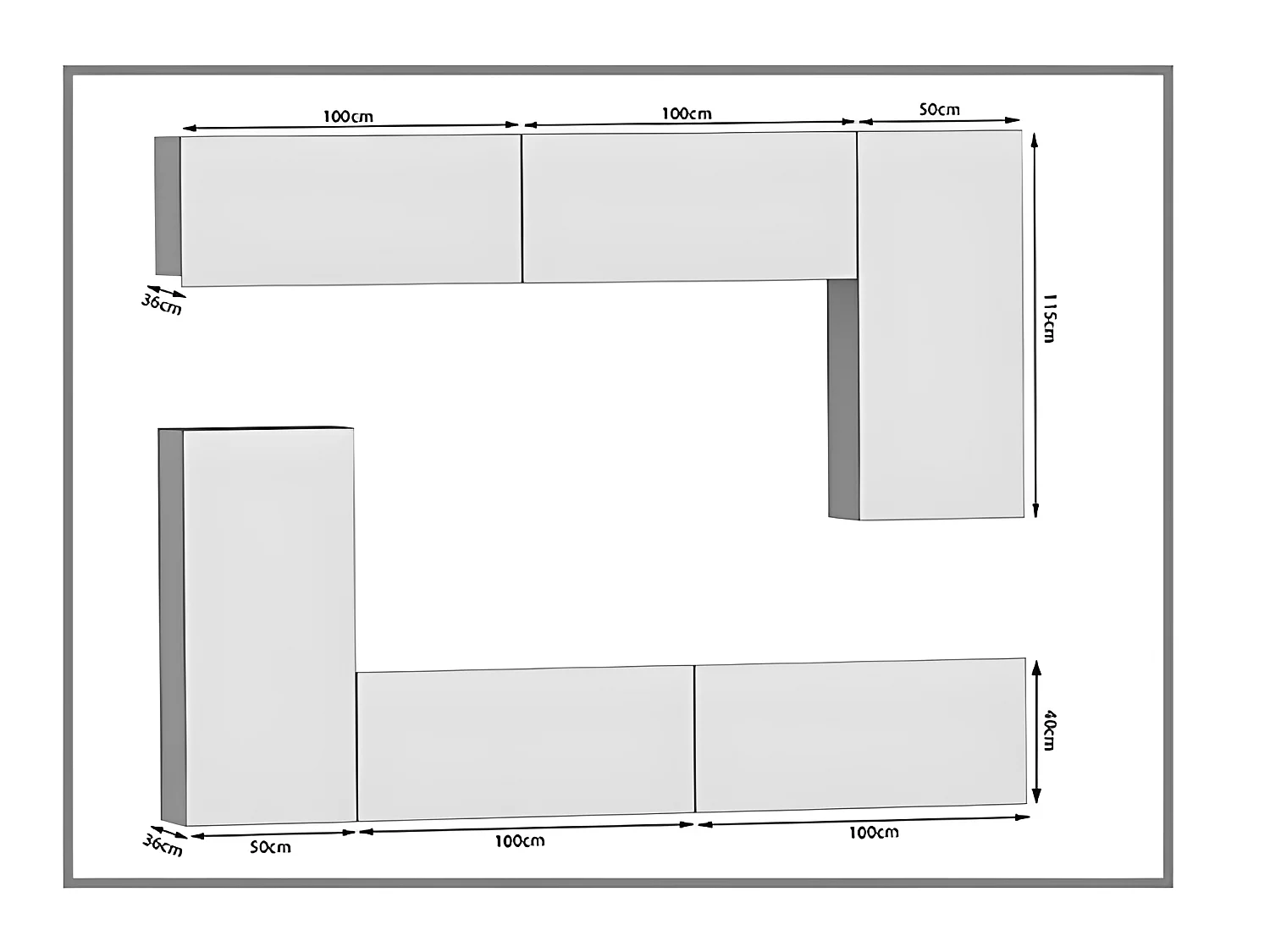 SLIDE | Mobile TV | Pensile in stile moderno | Larghezza 250 cm | Parete TV da appendere | Finitura lucida
