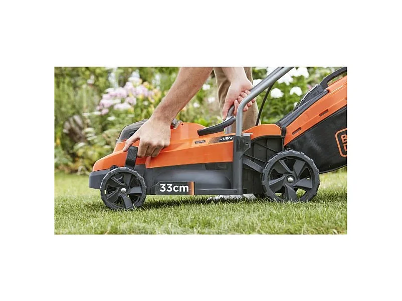 Cortacésped inalámbrico BLACK+DECKER 33 cm LITHIUM 18V - 2,5Ah - 2 baterías - 1 cargador
