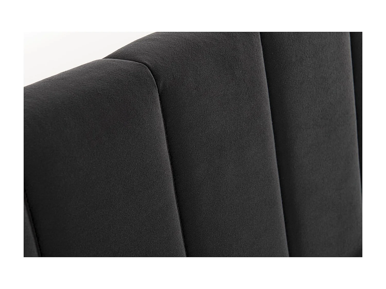 Lit 140x190 cm en velours noir CAMBRIDGE