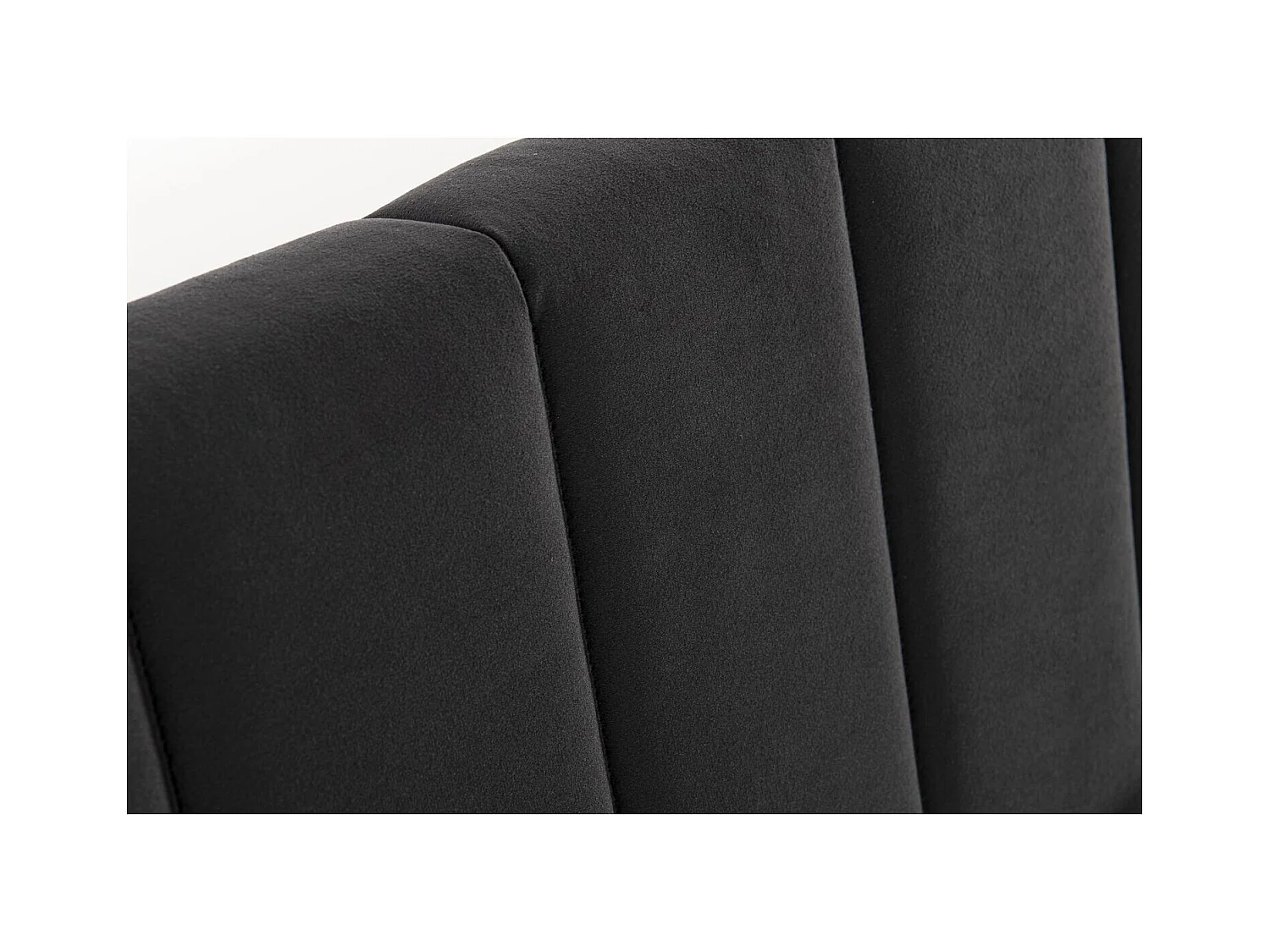 Lit 160x200 cm en velours noir CAMBRIDGE