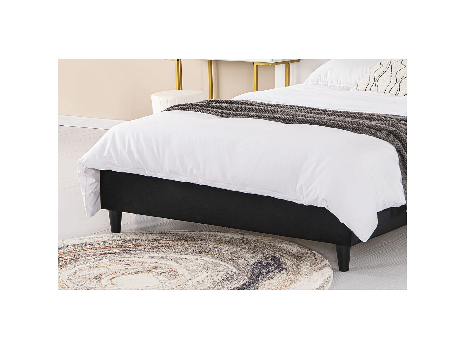 Letto in velluto nero 160x200 CAMBRIDGE
