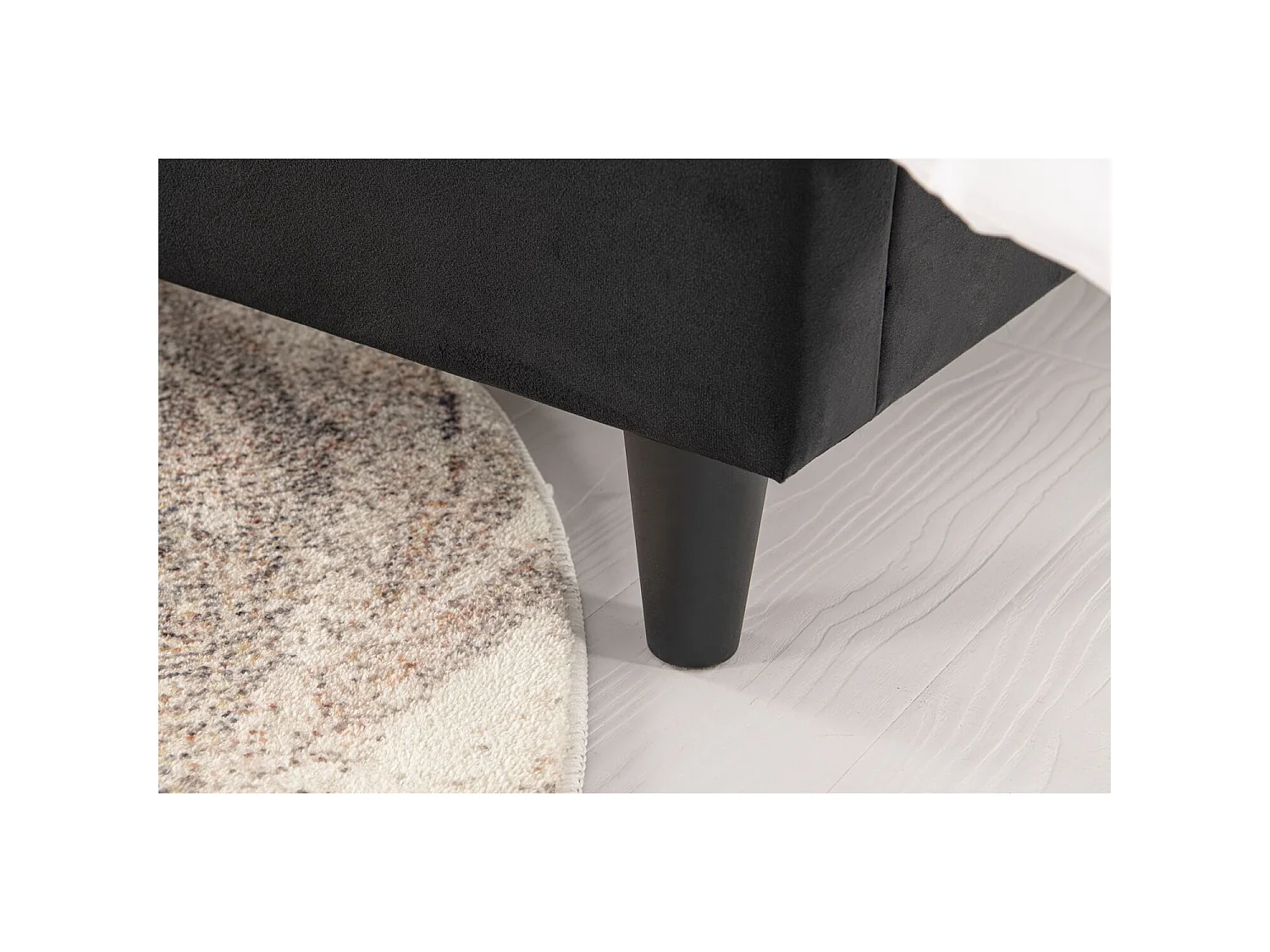 Letto in velluto nero 160x200 CAMBRIDGE