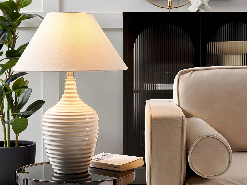Lámpara de mesa CELESTE Cerámica Beige