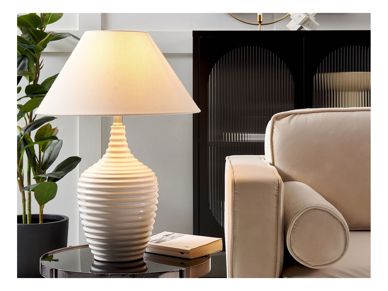 Lampe à poser CELESTE Céramique Beige