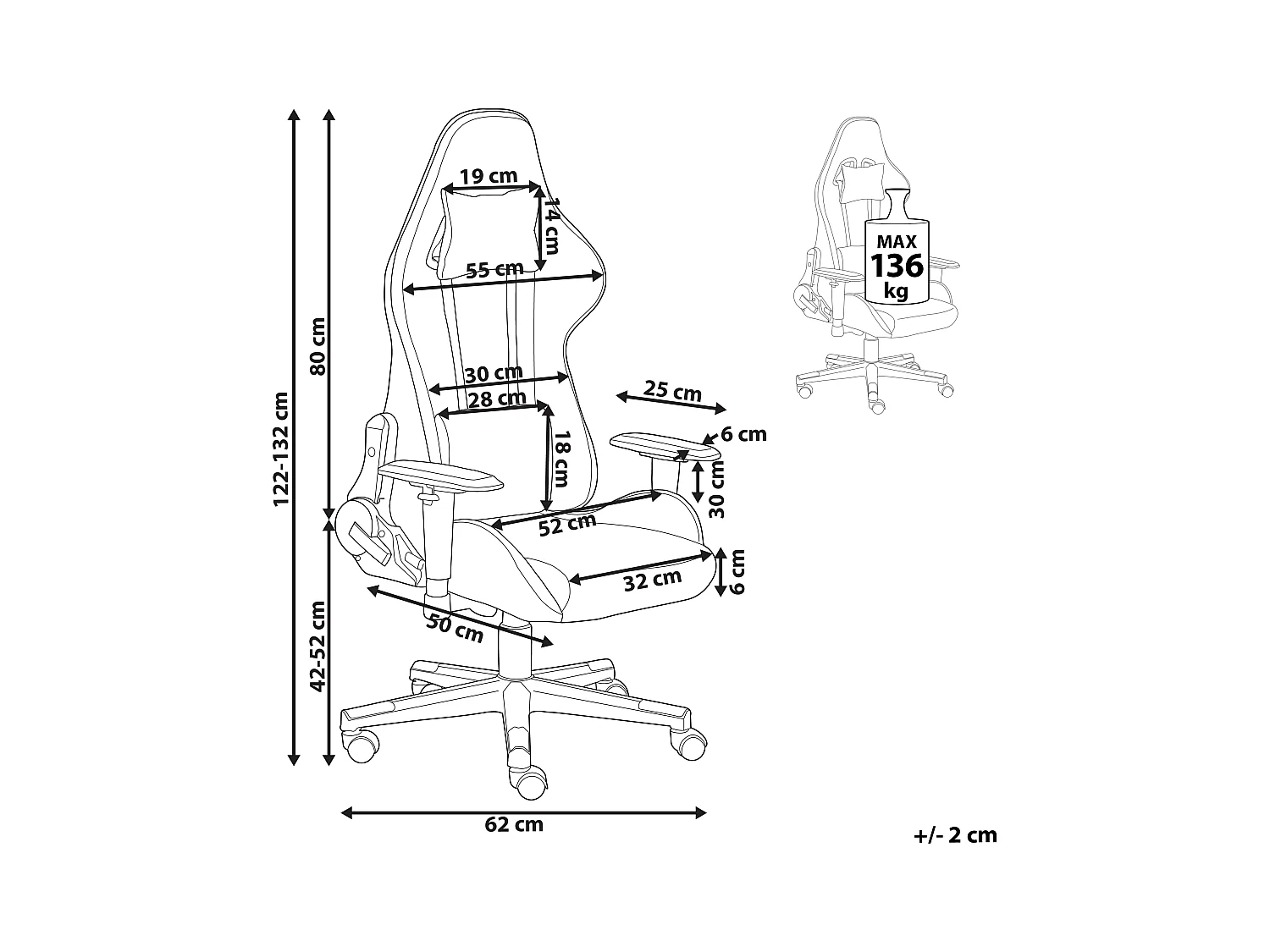 Fotel gamingowy Obrotowy WARRIOR Jasnoszary
