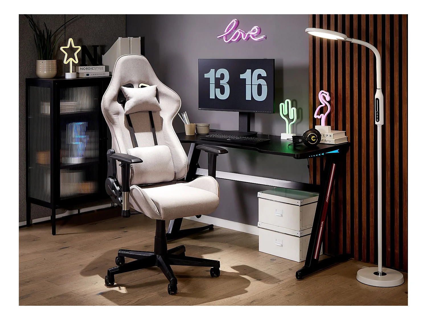 Siège de gaming WARRIOR Gris clair