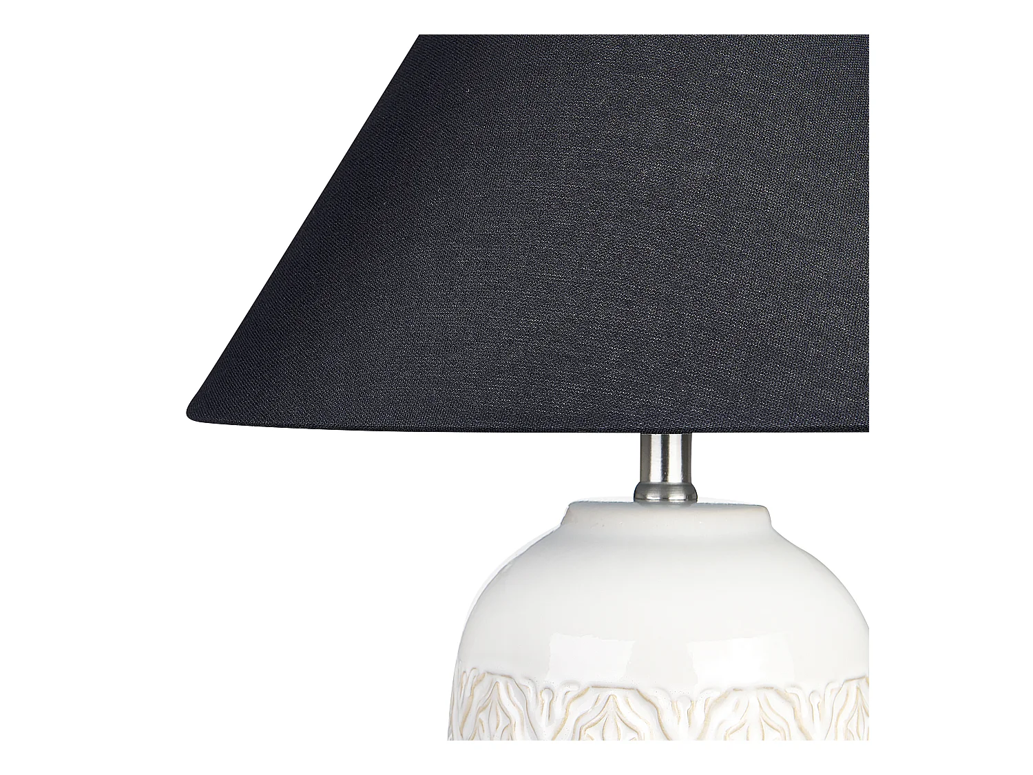 Tischlampe mit Keramiksockel Raumbeleuchtung Schwarz Lampenschirm Beige Telire