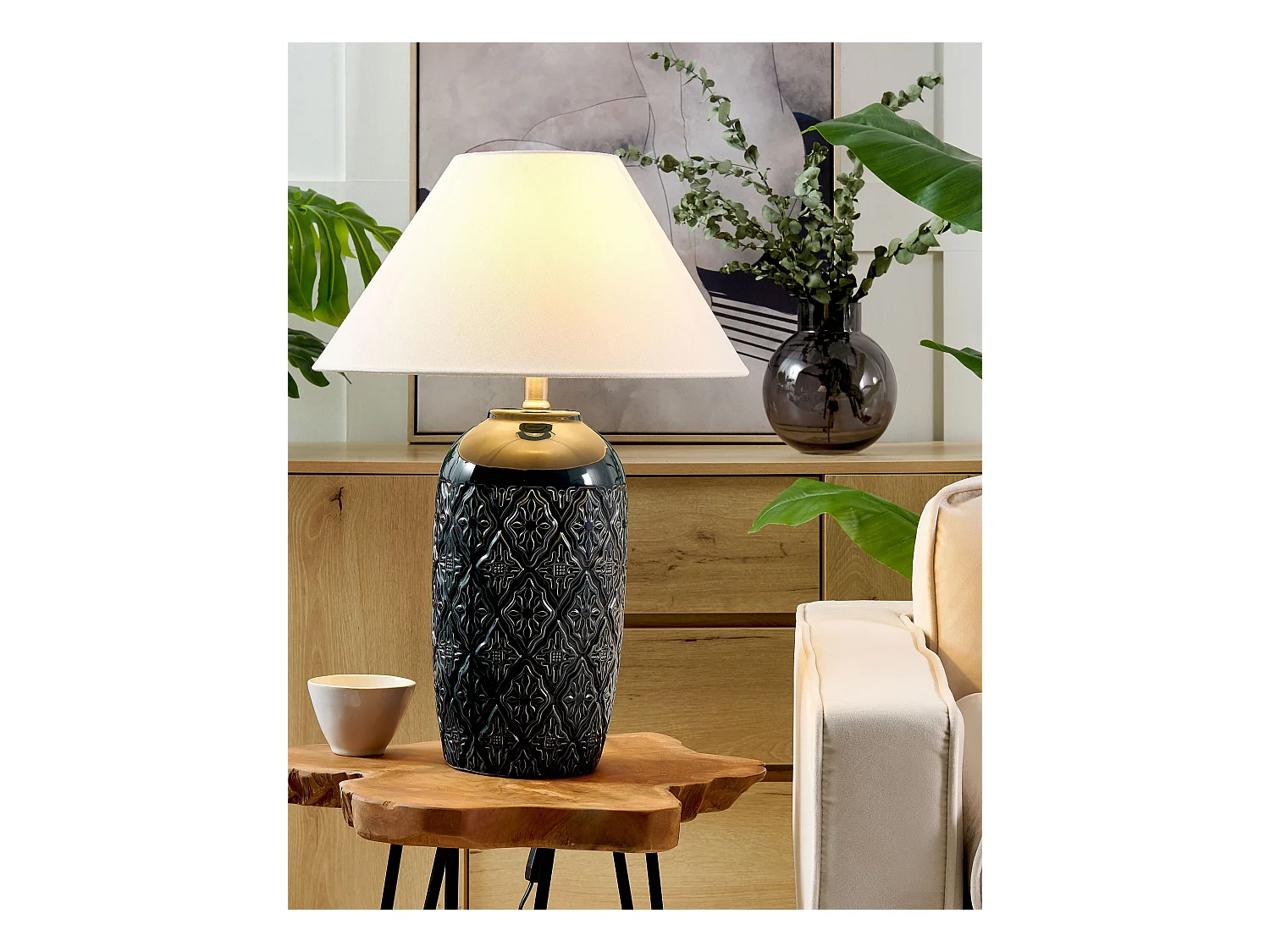 Tafellamp TELIRE Keramiek Donkerblauw