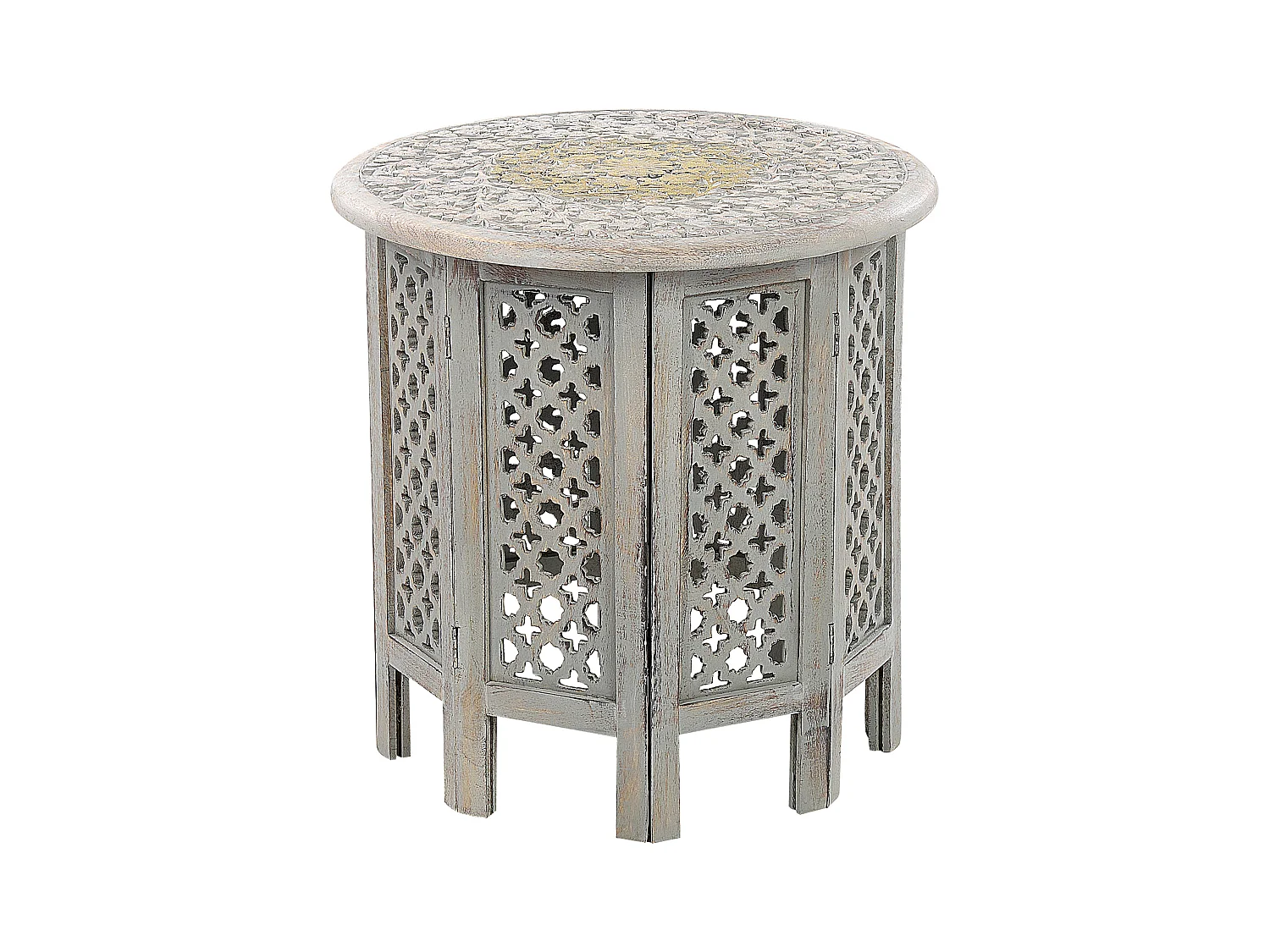 Table d'appoint JAGORI Bois de manguier Gris