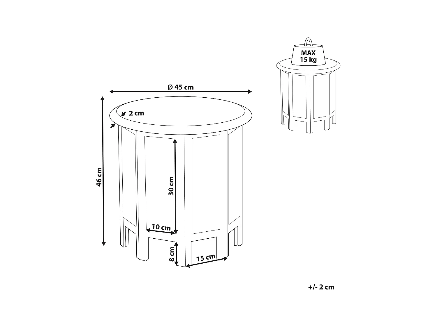 Table d'appoint JAGORI Bois de manguier Gris