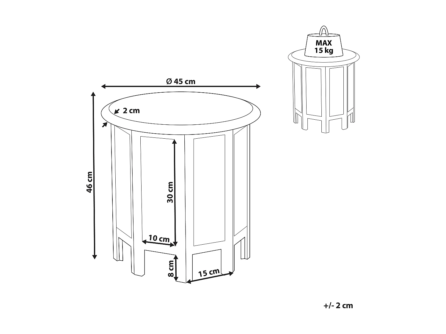 Stolik pomocniczy JAGORI Drewno mango Szary