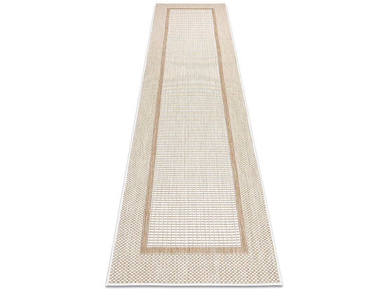 Alfombra sisal SION alfombra de pasillo, Marco 21782 Tejido plano ecru 80x300 cm