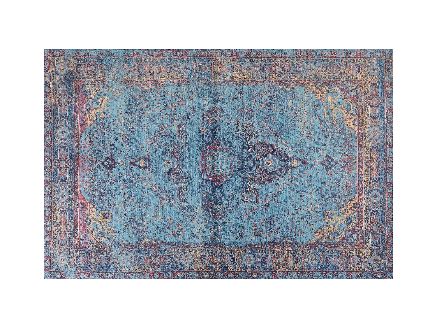 Vloerkleed katoen blauw 200 x 300 cm KANSU