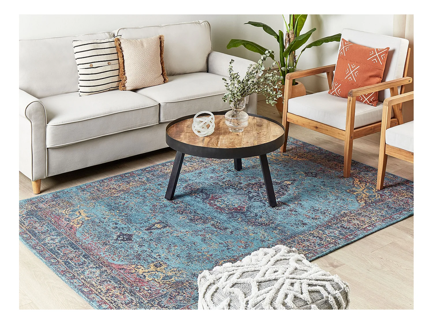 Tapis KANSU Bleu 160 x 230 cm Coton