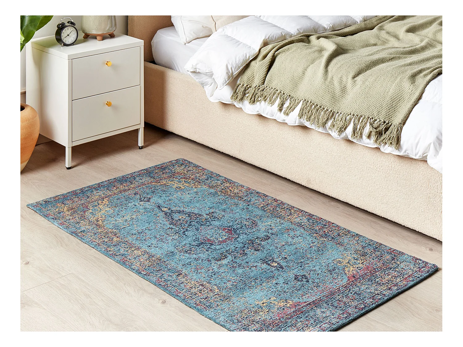 Tapis KANSU Bleu 80 x 150 cm Coton