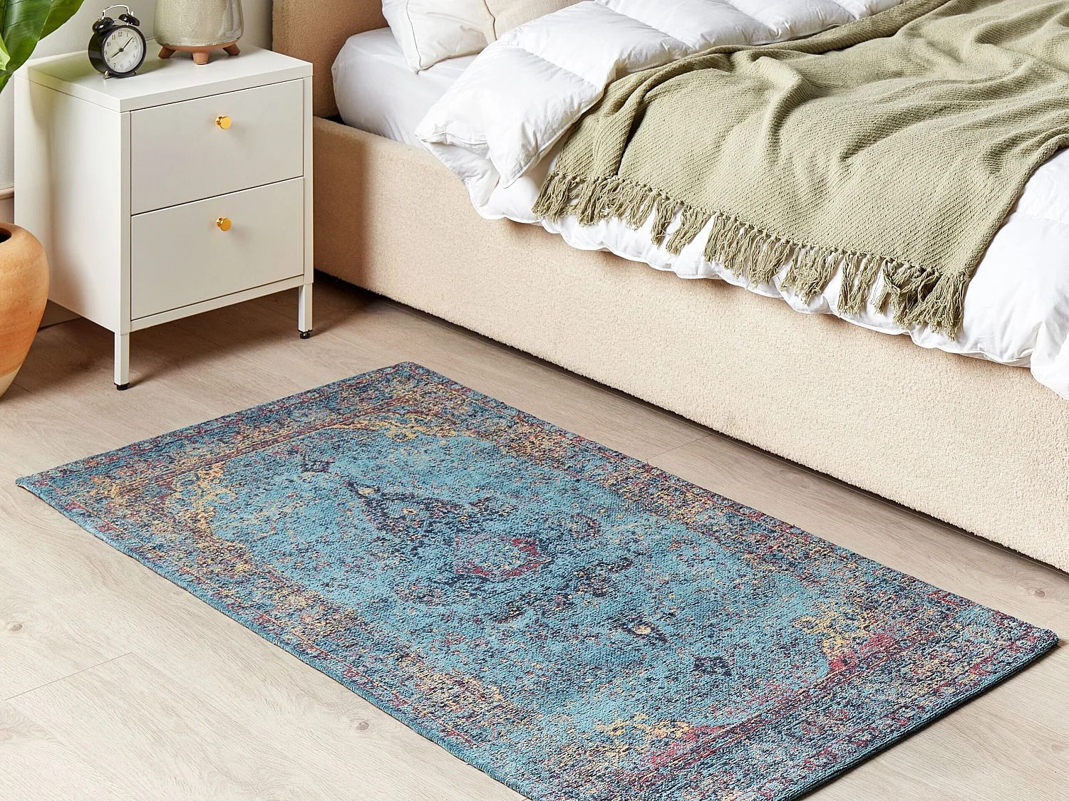 Tapis KANSU Bleu 80 x 150 cm Coton
