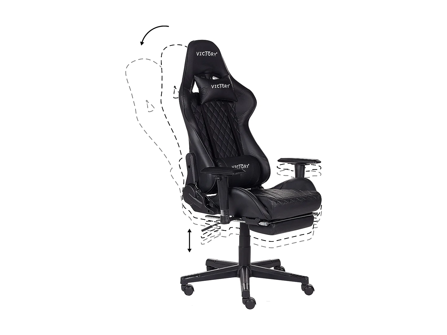 Cadeira gaming VICTORY Pele sintética Preto