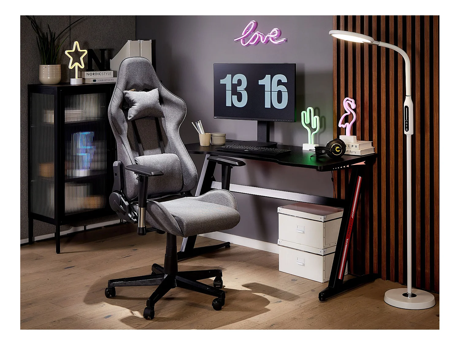 Siège de gaming WARRIOR Gris foncé