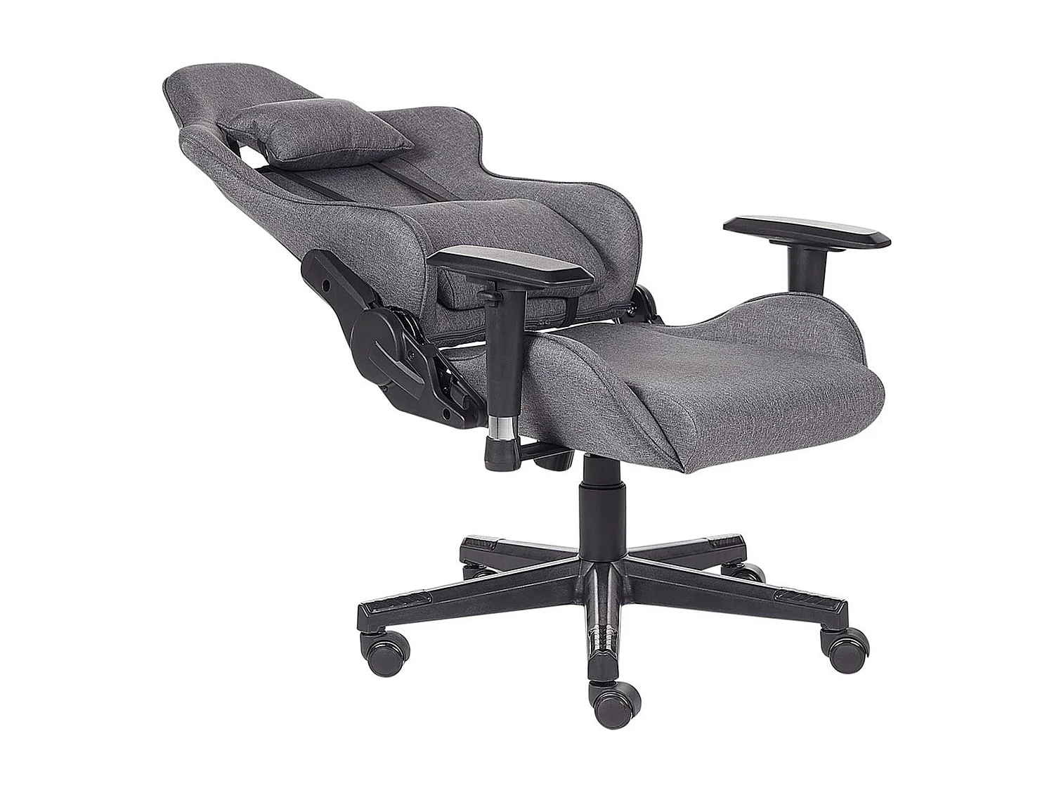 Ergonomischer Gaming-Stuhl Stoff Verstellbare Armlehnen Dunkelgrau Warrior