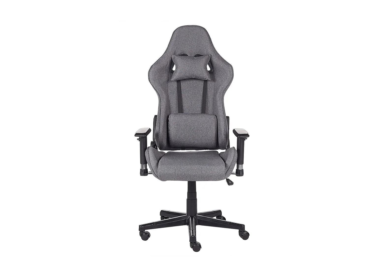 Ergonomischer Gaming-Stuhl Stoff Verstellbare Armlehnen Dunkelgrau Warrior