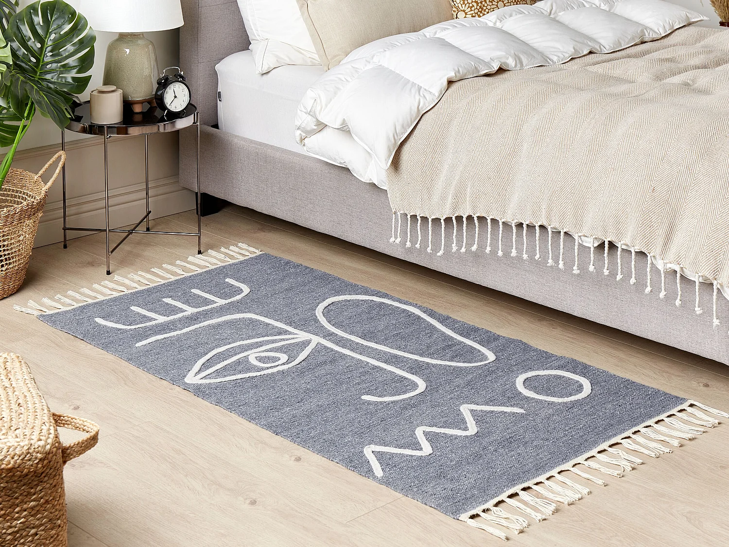 Alfombra de exterior YAVU 80 x 150 cm Gris