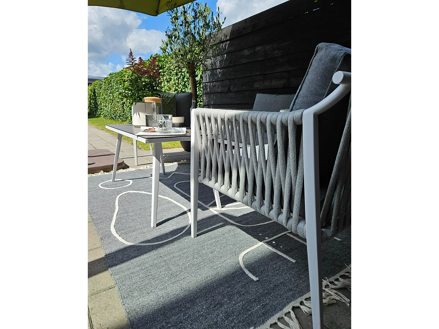 Outdoorteppich YAVU 80 x 150 cm Grau