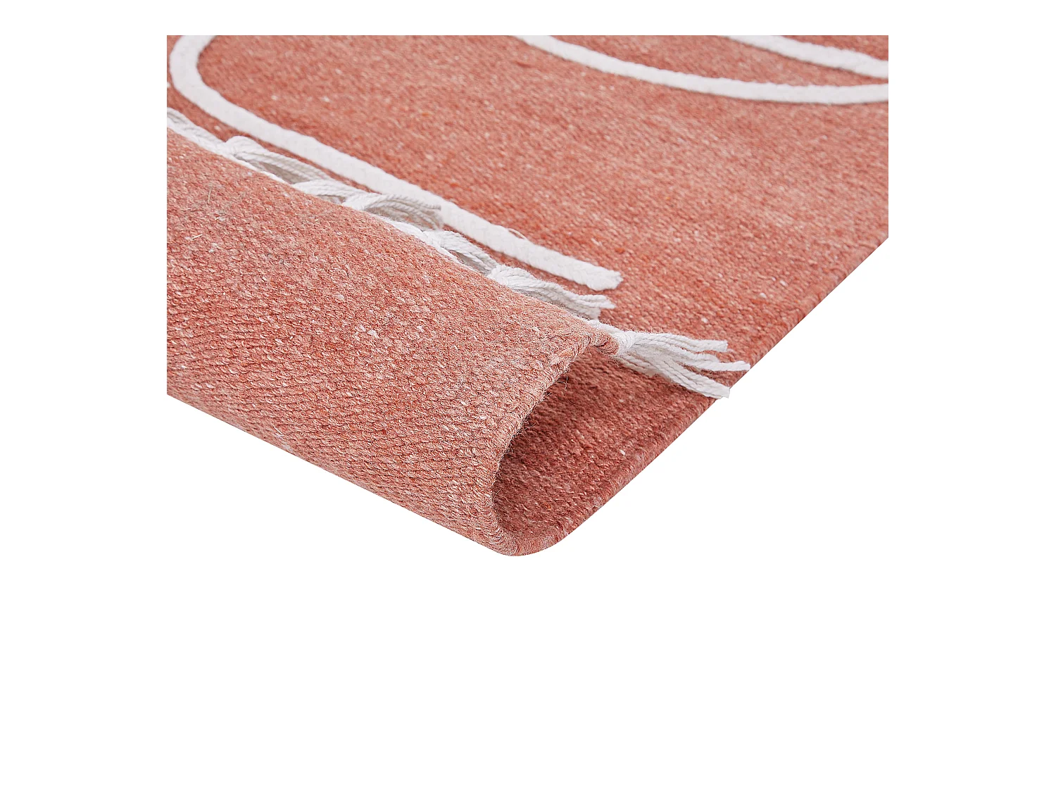 Teppich rot mit Fransen abstraktes Muster 80x150 cm Indoor & Outdoor Boho Yavu