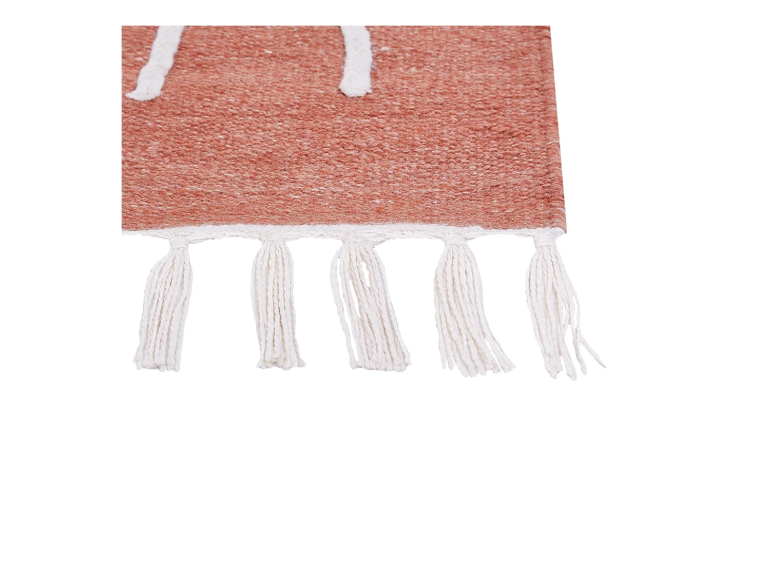 Teppich rot mit Fransen abstraktes Muster 80x150 cm Indoor & Outdoor Boho Yavu