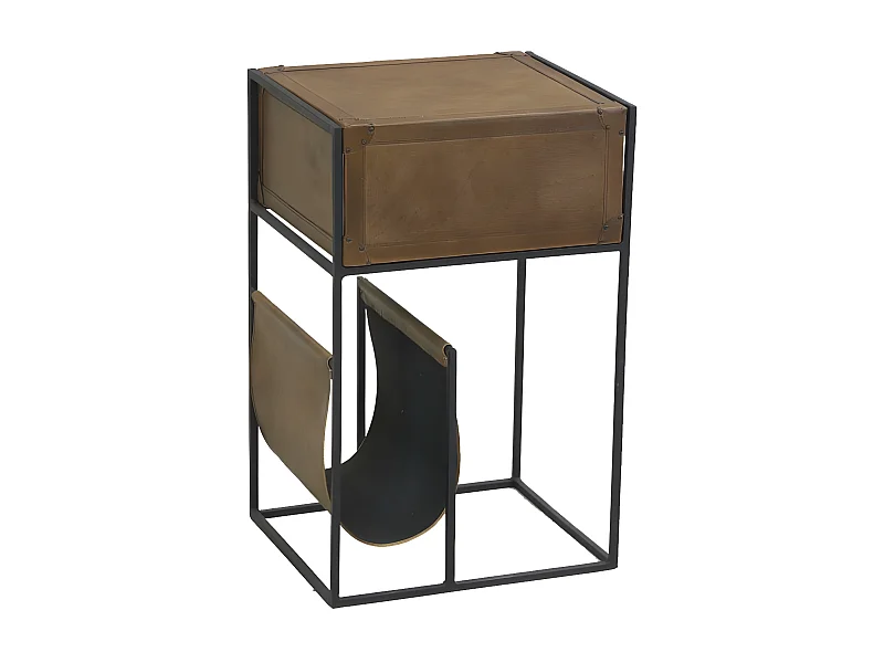 Table porte-revue en cuir
