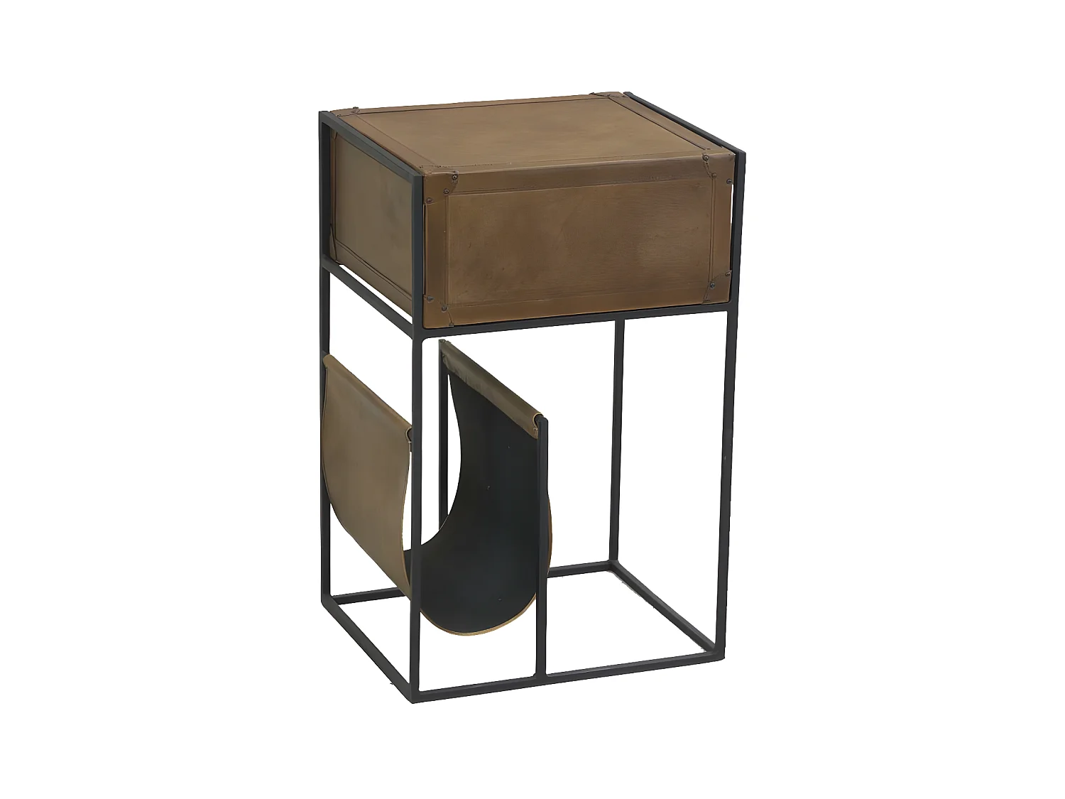 Table porte-revue en cuir