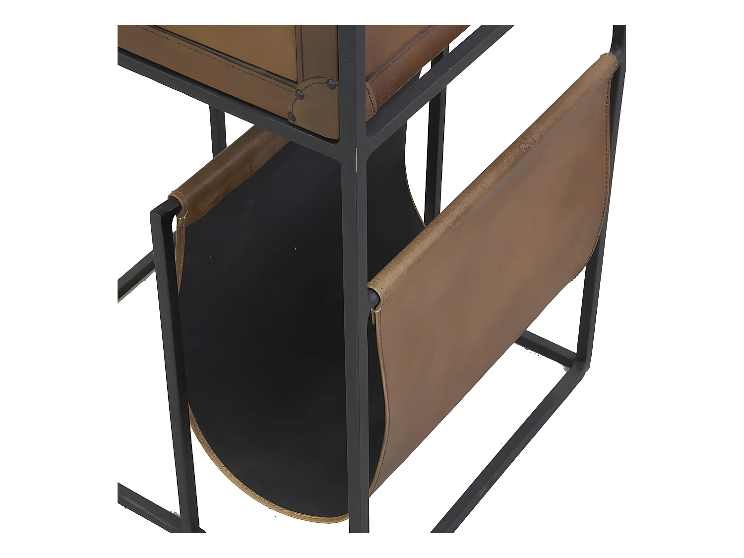 Table porte-revue en cuir