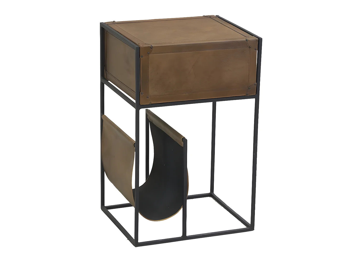 Table porte-revue en cuir
