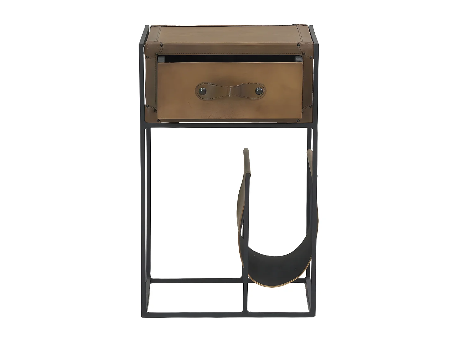 Table porte-revue en cuir