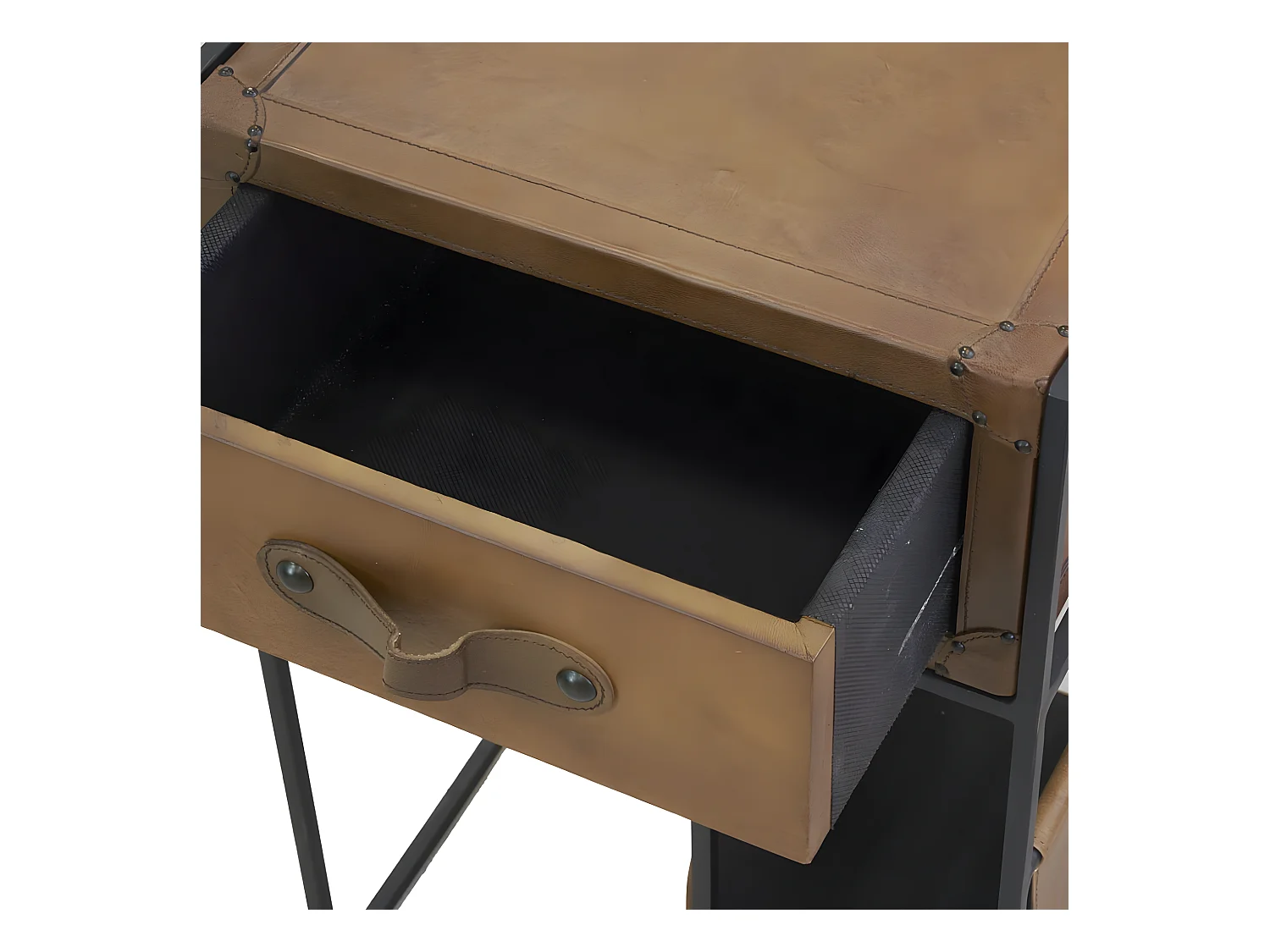 Table porte-revue en cuir