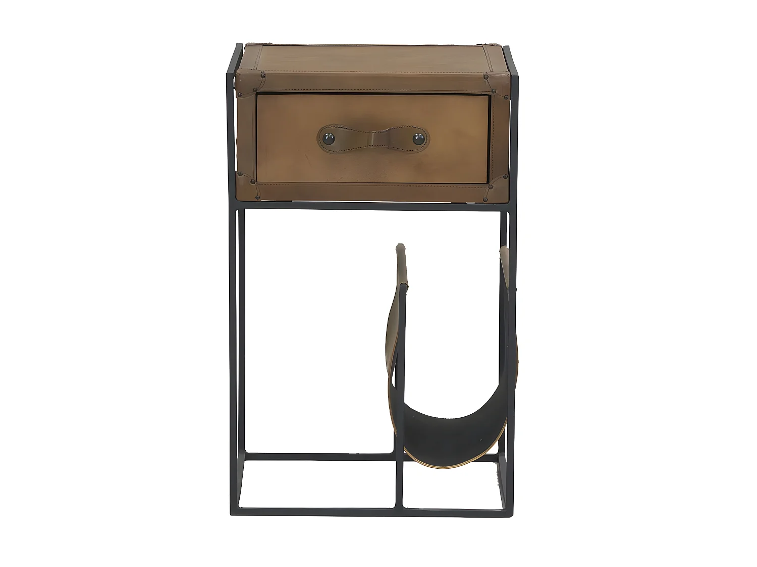 Table porte-revue en cuir