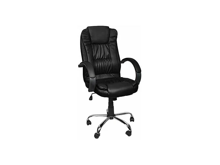 Chaise de bureau en éco-cuir - noir 60x63x123cm