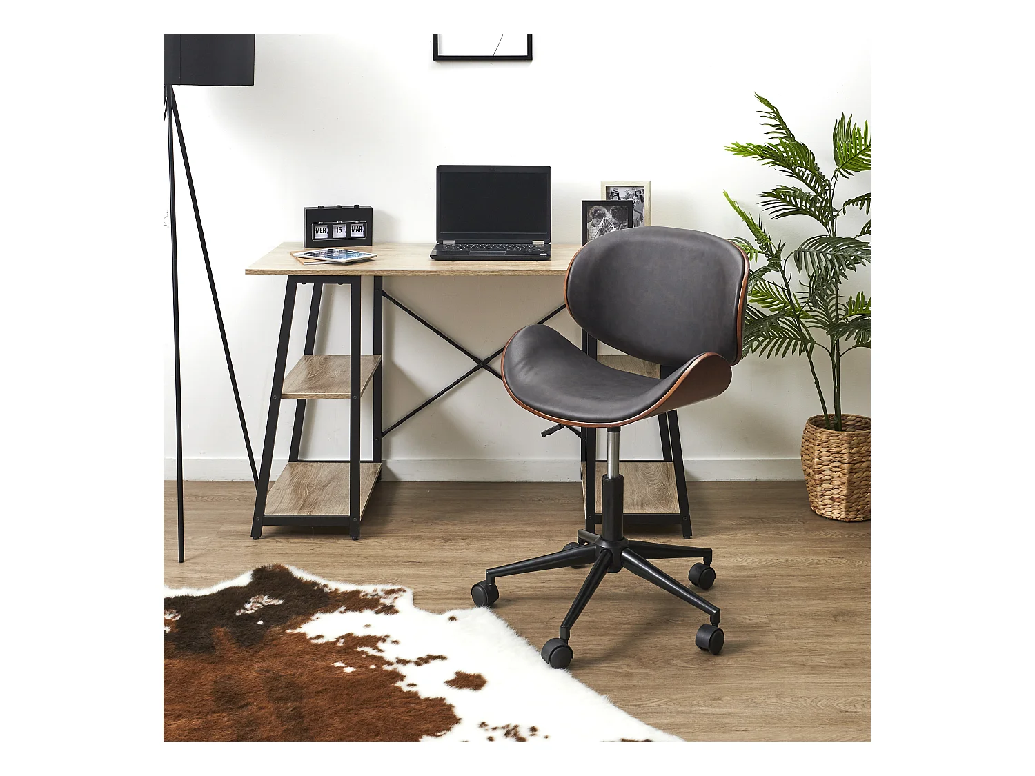 Chaise A Roulettes Reno Noir, Marron