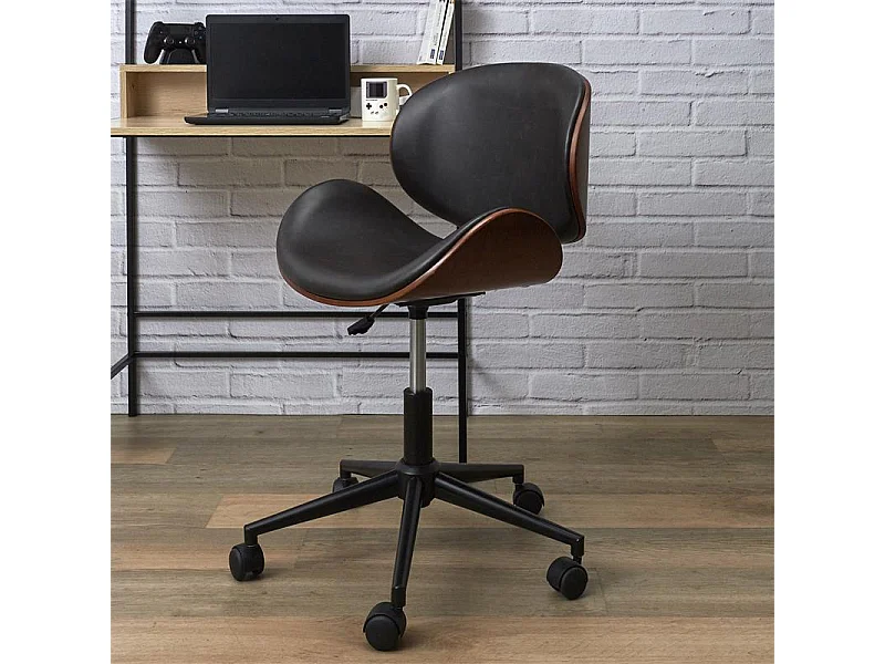 Chaise de Bureau à Roulettes "Reno" 77cm Noir