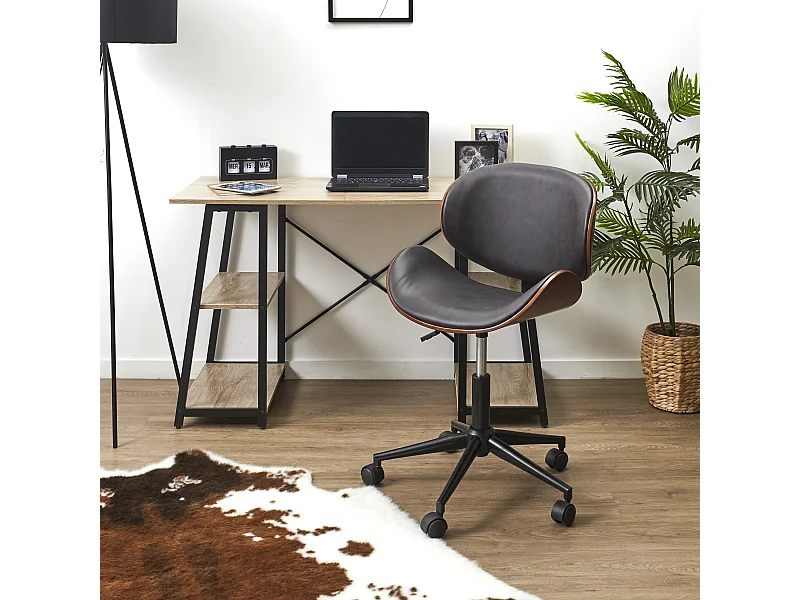 Chaise A Roulettes Reno Noir, Marron