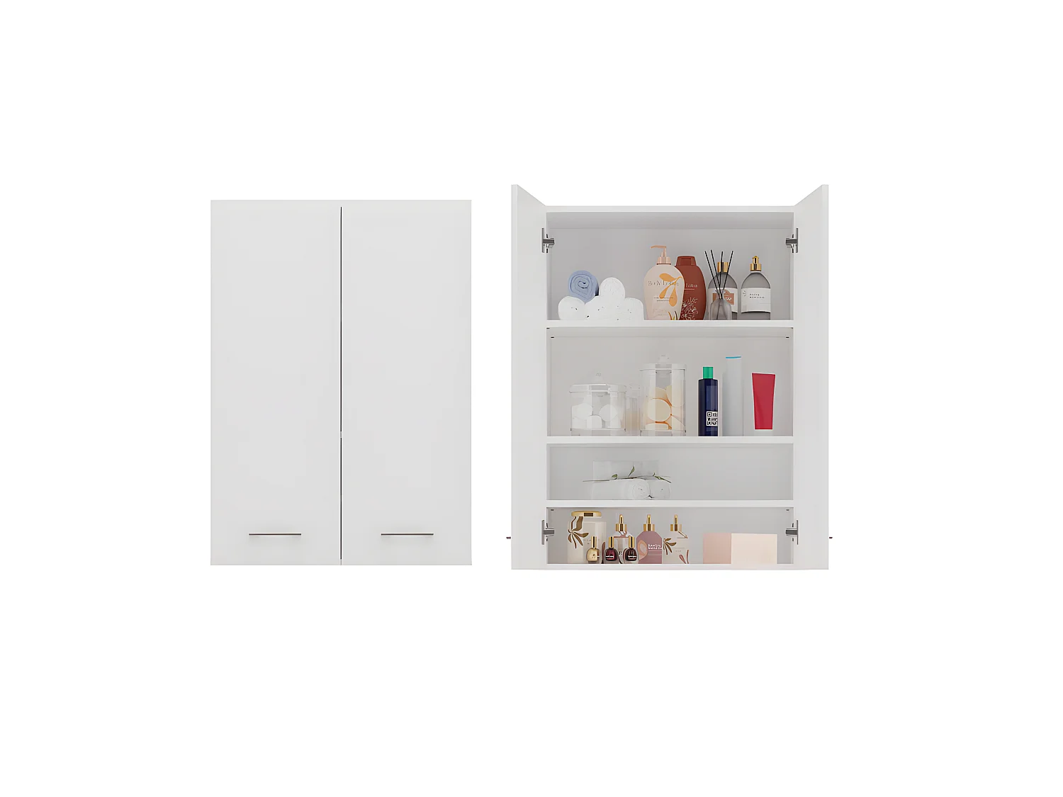 NELIO - Mobile bagno sospeso - Mobile bagno sospeso - Dimensioni 64x30x90 cm - Contenitore bagno