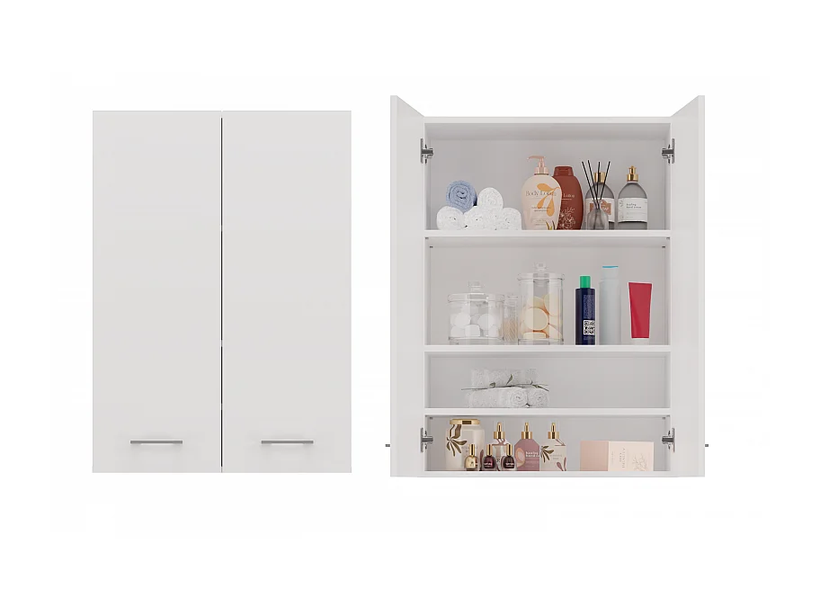 NELIO - Mobile bagno sospeso - Mobile bagno sospeso - Dimensioni 64x30x90 cm - Contenitore bagno